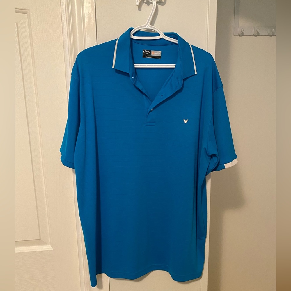 Mens Callaway blue golf shirt size large